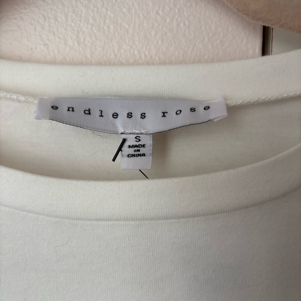 Endless Rose White Corset Belt Long Sleeve Top Size S Lace Up Waist Corset Top - Picture 3 of 4